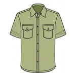 light olive-green button-up safari shirt with patch pockets image